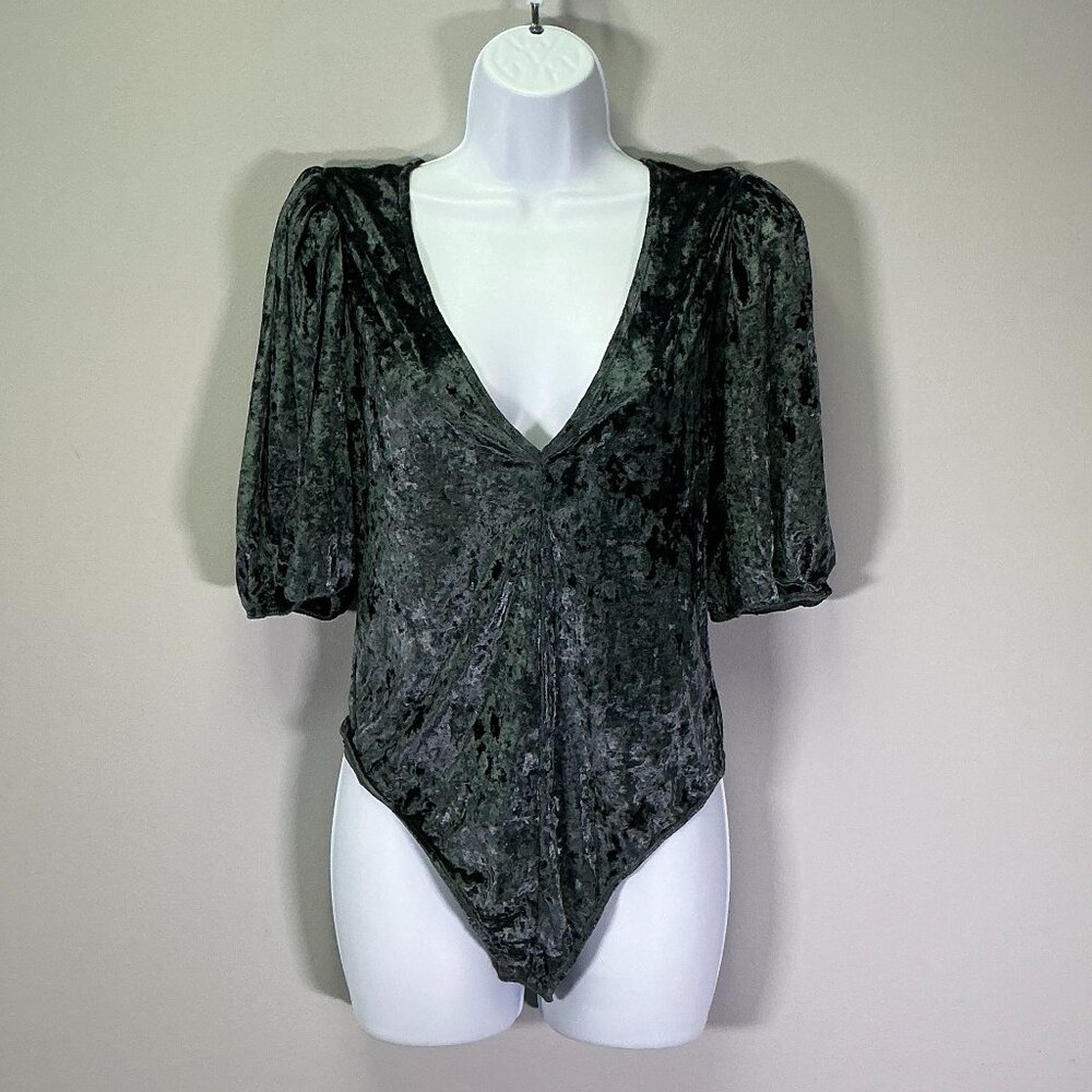 Free People Don T You Wish Women's Size M Black Bodysuit NWT